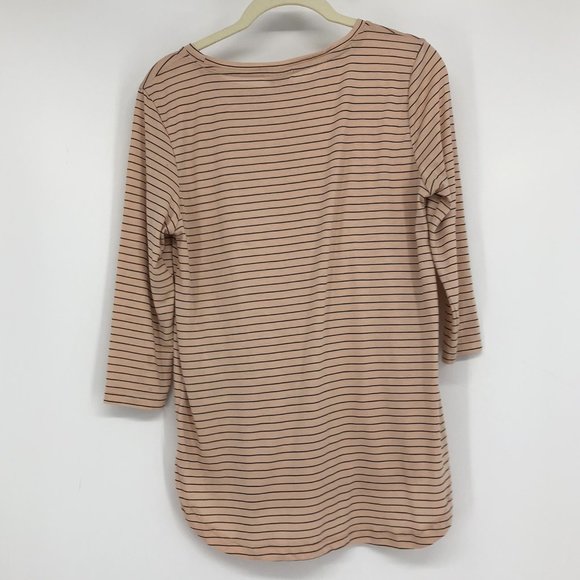 Jacqueline De Yong pale pink striped 3/4 sleeve t-shirt - Picture 2 of 14